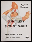 1954 Green Bay Packers Detroit Lions City Stadium Game Program