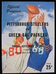 1954 Green Bay Packers Pittsburgh Steelers City Stadium Game Program