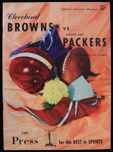 1953 Green Bay Packers Cleveland Brown Preseason Game Program