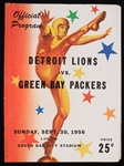 1956 Green Bay Packers Detroit Lions City Stadium Game Program (Bart Starrs 1st Game Listed in Program as #16)
