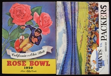 1950-59 Football Programs - Lot of 2 w/ 1950 California Ohio State Rose Bowl & 1959 Packers Giants Yankee Stadium