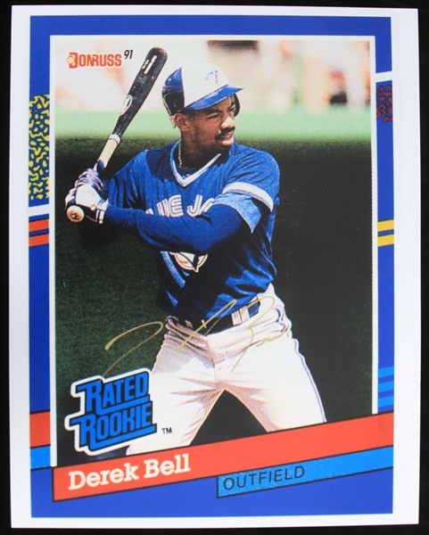 1991-1992 Derek Bell Toronto Blue Jays Autographed 11x14 Colored Photo (JSA)