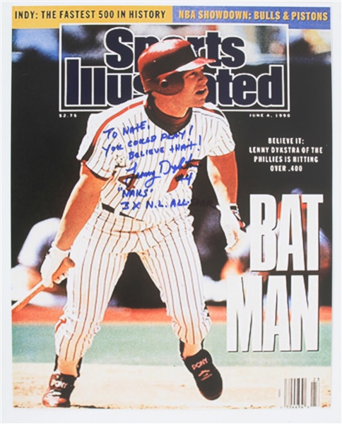 2010s Lenny Dykstra Philadelphia Phillies Signed 11" x 14" Sports Illustrated Cover Blow Up (JSA)