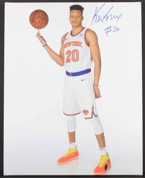2018-21 Kevin Knox New York Knicks Signed 16" x 20" Canvas Print (JSA)
