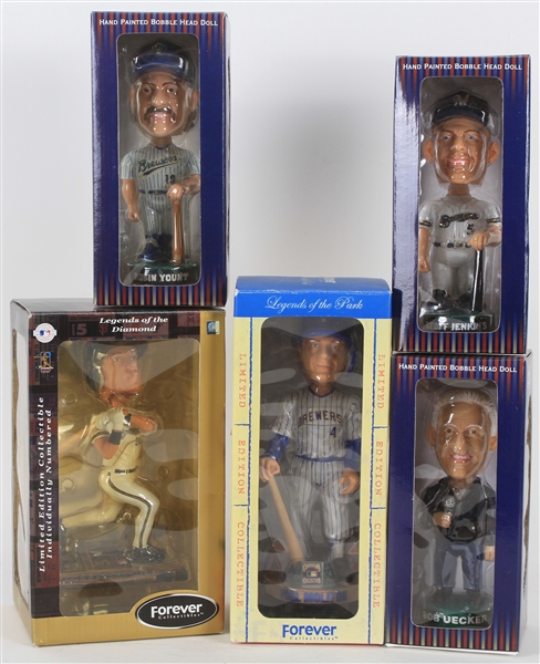 2000s Milwaukee Brewers Bobbleheads Including Paul Molitor, Robin Yount & more (Lot of 5)