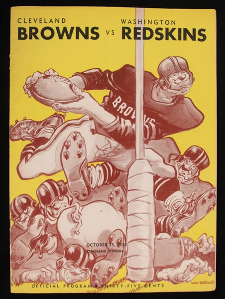 1959 Cleveland Browns vs Washington Redskins Official Program