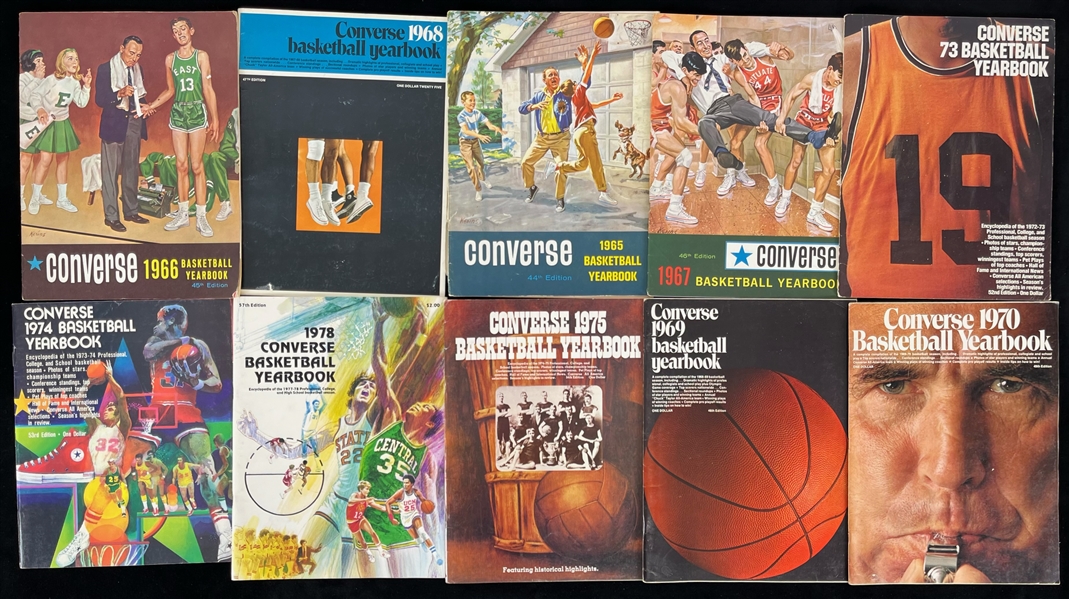 1965-81 Converse Basketball Yearbook Collection - Lot of 17