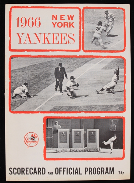 1966 New York Yankees Yankee Stadium Unscored Game Program
