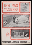 1966 New York Yankees Yankee Stadium Unscored Game Program