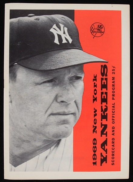 1969 New York Yankees Yankee Stadium Scored Game Program