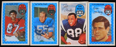 1970-1971 Rich Jackson Denver Broncos John Mackey Baltimore Colts and More 3-D Superstar Trading Cards (Lot of 4)