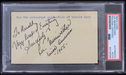 1955 Lee Meriwether Miss America and Catwomen Signed Index Card (PSA Slabbed)