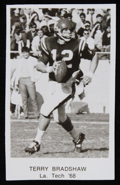 1968 Terry Bradshaw Louisana Tech 2"x3" B&W Photo