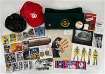 1980s-2000s Baseball Football Basketball Americana Memorabilia Collection - Lot of 150+ w/ 1982 World Series Bumper Sticker, 2007 World Series Ghost Ticket Sheet, Photos, Autographs, Trading Cards