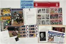 1980's-2000's Baseball Football Basketball Americana Memorabilia Collection - Lot of 150+ w/ 1982 World Series Bumper Sticker, 2007 World Series Ghost Ticket Sheet, Photos, Autographs, Trading Cards