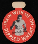 1936 Jack Dempsey World Heavyweight Champion 2.5" Train With Me On Rippled Wheat Badge