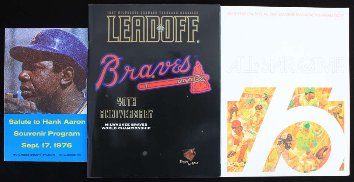 1975-1997 Milwaukee Brewers Programs and Yearbook (Lot of 3)