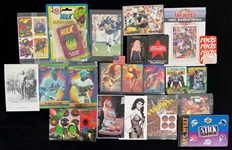 1930s-2000s Postcards Trading Cards Playing Cards Featuring Brett Favre Green Bay Packers and More (Lot of 19)
