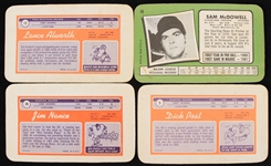 1970-1971 3x5 Trading Cards featuring Dick Post San Diego Chargers Jim Nance New England Patriots Lance Alworth San Diego Chargers and Sam McDowell Cleveland Indians (Lot of 4)