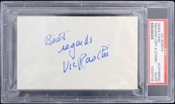 1946-1955 Vic Raschi (d.1988) New York Yankees Autographed Index Card (PSA Slabbed)
