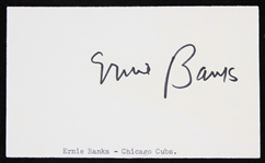 1970s Ernie Banks Chicago Cubs Signed Index Card (JSA)
