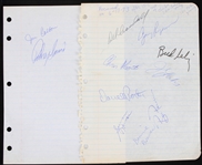 1973 Milwaukee Brewers Multi Signed Sheets w/ 11 Signatures Including Bud Selig, Del Crandall, Darrell Porter & More (JSA)