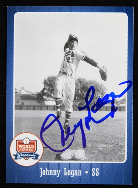 2007 Johnny Logan Milwaukee Braves Signed World Series Wisconsin Historical Museum Baseball Trading Card (JSA)