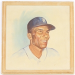 1961-64 Bill Bruton Detroit Tigers 14" x 14" Framed Original Art Work
