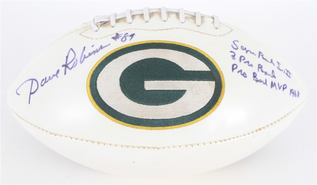 2012 Dave Robinson Green Bay Packers Signed Super Bowl Champions Commemorative Football (*JSA*)