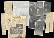 1930's-1940's Milwaukee Boxing Memorabilia Featuring Ticket Stubs Dressing Room Passes 2x3 and 4x7 B&W  Photos and More (Lot of 70+ Items)