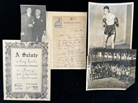 1940's Boxing  B&W Photos, Letters, Program and More (Lot of 11)