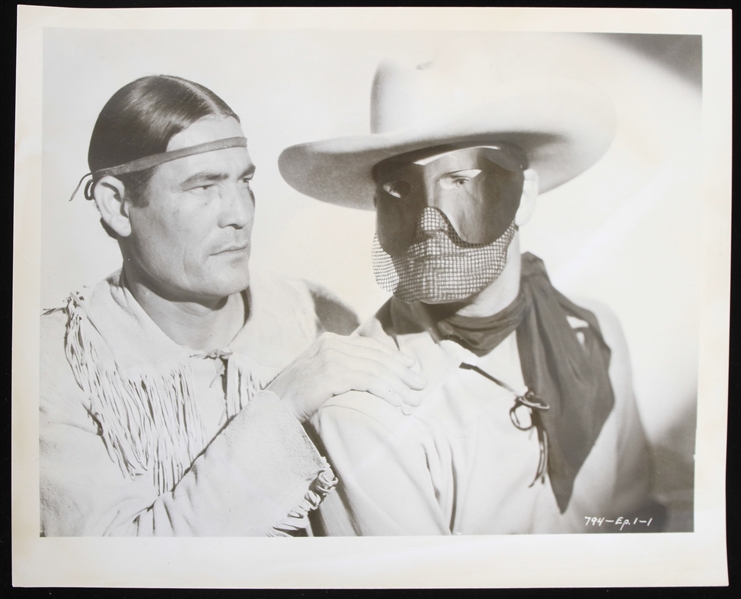 Brace Beamer and Chief Silvercloud Lone Ranger 8x10 B&W Photo