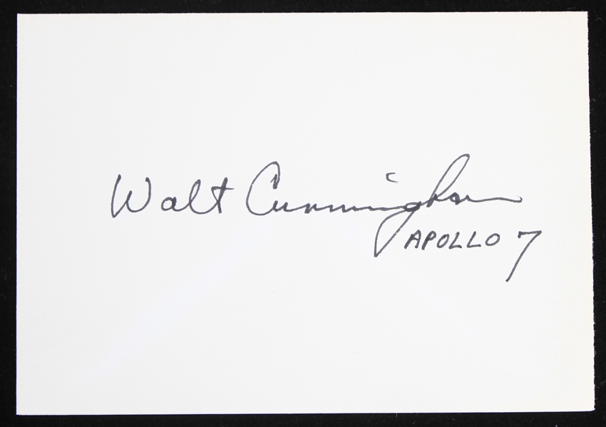 1968 Walt Cunningham (d.2023) Apollo 7 Astronaut Signed 3x5 Index Card (JSA)