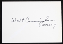 1968 Walt Cunningham (d.2023) Apollo 7 Astronaut Signed 3x5 Index Card (JSA)