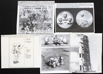 1969 Apollo 11 Space Mission 4x8 5x7 6x9 and 8x10 B&W Photos (Lot of 11)