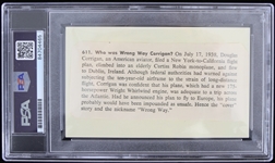 1980's Douglas Wrong Way Corrigan American Aviator Signed Index Card (PSA Slabbed Authentic)