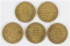 1940's-1990's Dwight Eisnehower 2 Pinback Button and Shell Oil Collectible Coins (Lot of 6)