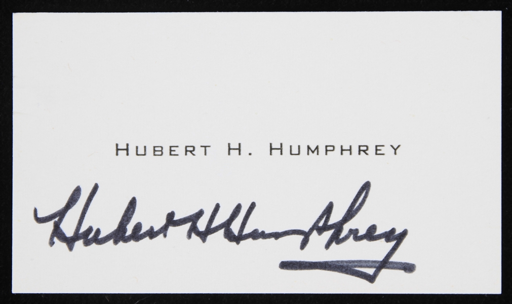 1965-69 Hubert H. Humphrey Vice President of the United States Signed Business Card (JSA)