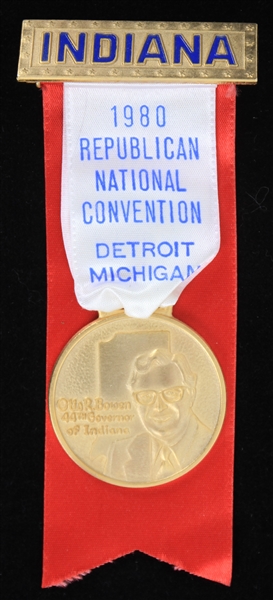 1980 Otis Bowen Governor of Indiana Republican National Convention Ribbon