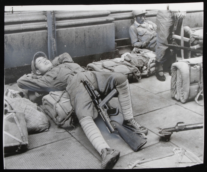 1949 Chinese Nationalist Solider 6x7 B&W Photo