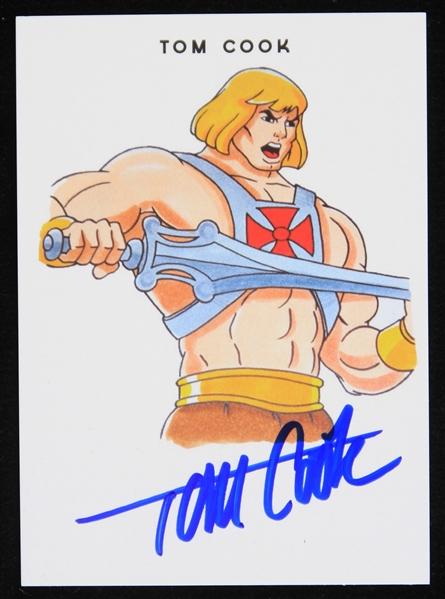 2019 Tom Cook He-Man Illustrator Signed Custom Trading Card (JSA)