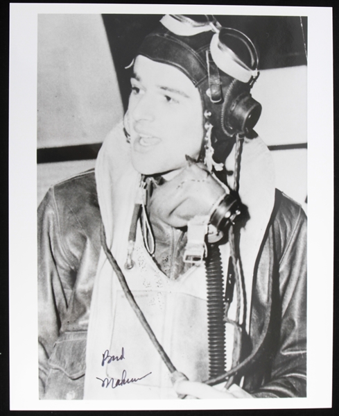 1941-1956 Walker Melville "Bud" Mahurin (d.2010) WWII US Army Air Forces Flying Ace Autographed 8x10 B&W Photo 
