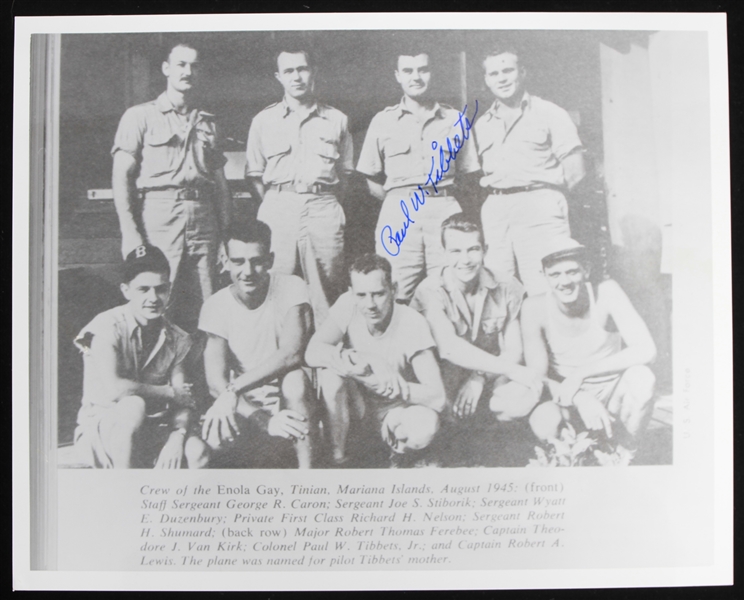 1945 Paul Tibbets Autographed 8x10 B&W Crew of Enola Gay Photo (JSA)