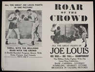1953 Joe Louis World Heavyweight Champion Roar of the Crowd Two Sided 9 x 12 Flyer