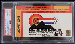 1975 NBA All Star Game Banquet Dinner Ticket Stub (PSA Slabbed)