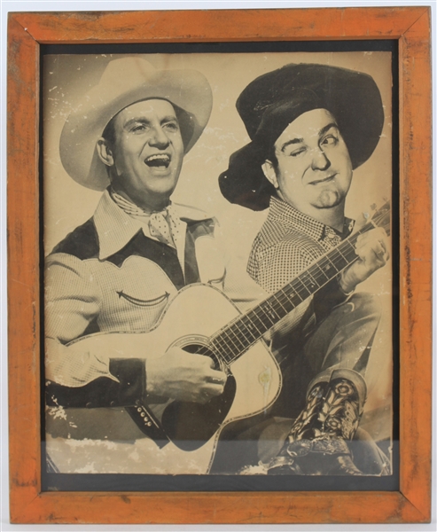 1950s Gene Autry Smiley Burnette 18.5" x 22" Framed Photo
