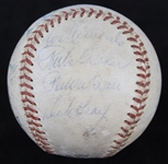 1958 Los Angeles Dodgers Team Signed ONL Giles Baseball w/ 18 Signatures Including Pee Wee Reese, Gil Hodges, Don Newcombe, Don Drysdale & More 