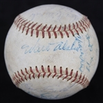 1958 Los Angeles Dodgers Team Signed ONL Giles Baseball w/ 18 Signatures Including Pee Wee Reese, Gil Hodges, Don Newcombe, Don Drysdale & More 