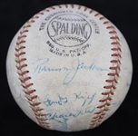 1958 Los Angeles Dodgers Team Signed ONL Giles Baseball w/ 18 Signatures Including Pee Wee Reese, Gil Hodges, Don Newcombe, Don Drysdale & More 