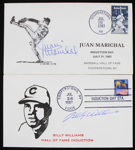 1983-87 Juan Marichal Billy Williams Giants/Cubs Signed Hall of Fame Induction First Day Envelopes - Lot of 2 (JSA)
